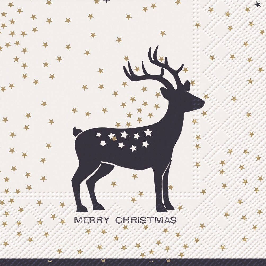 Kuusi ja peura suuri lautasliina 33 x 33 cm 20 kpl/pkt