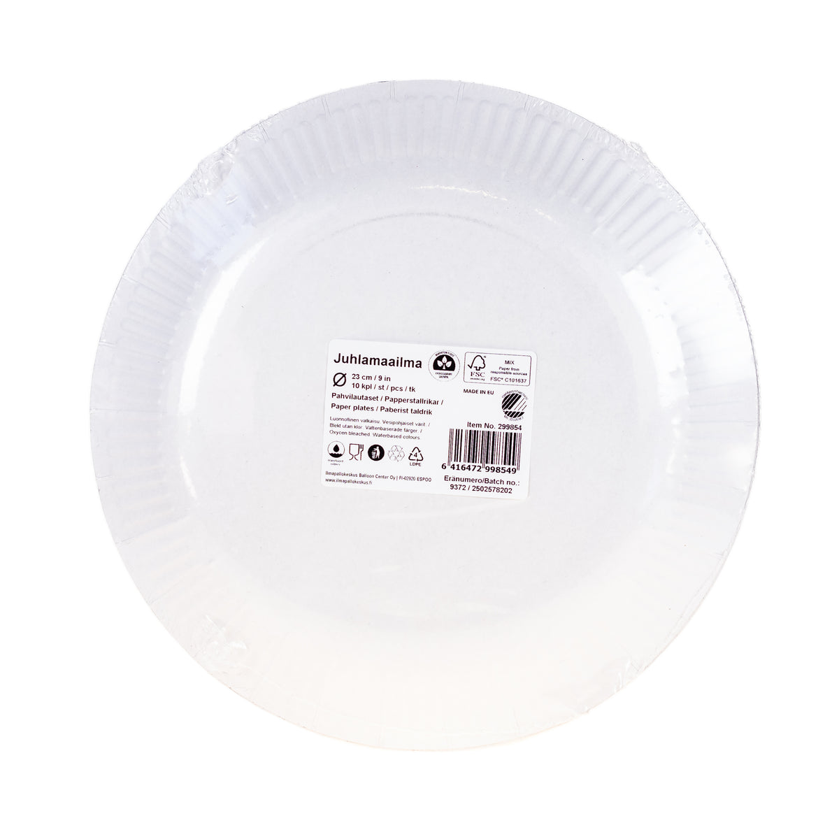 Suuri pahvilautanen 23 cm kukka vaaleanvihreä 10 kpl/pkt