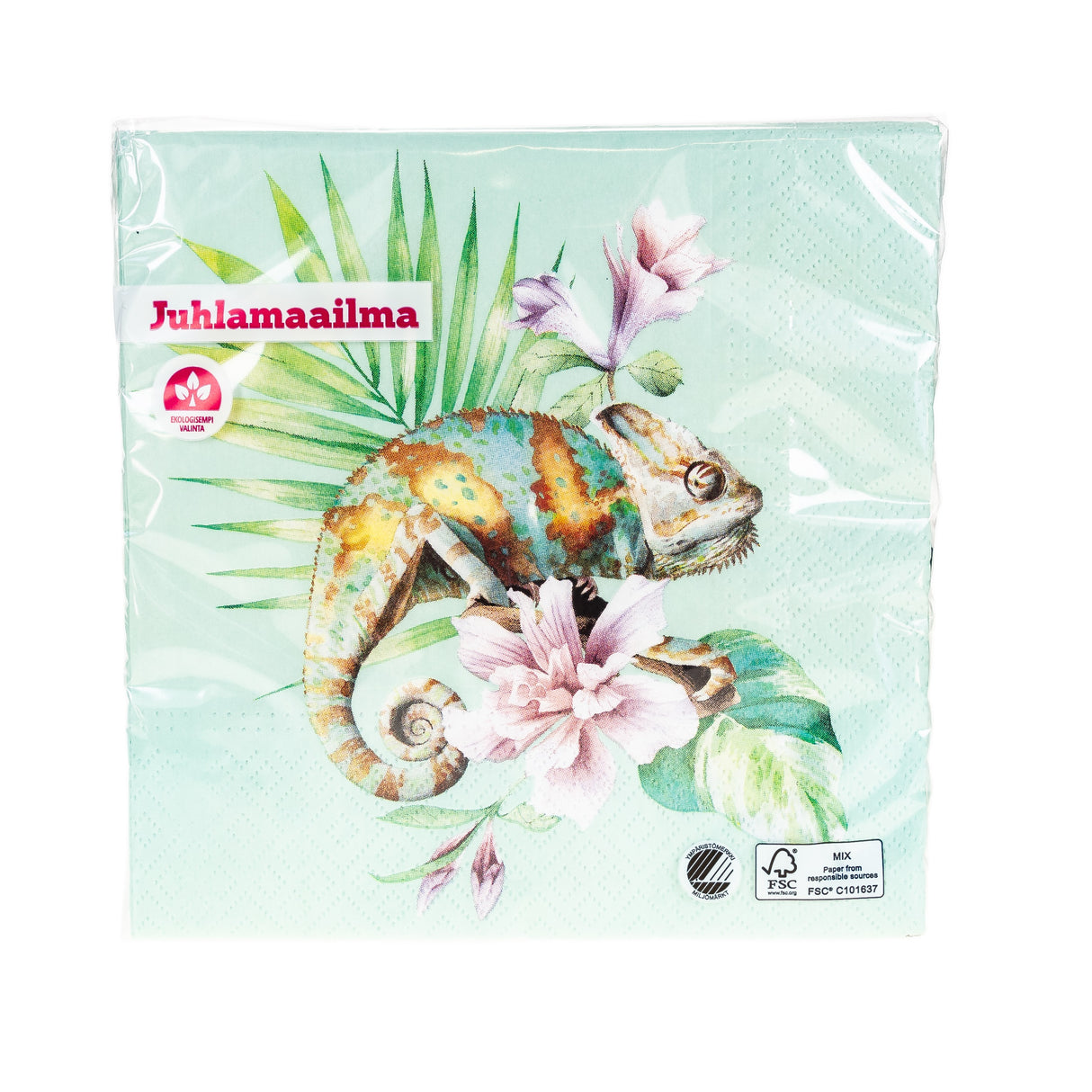 Suuri lautasliina leguaani 33 x 33 cm vaaleanvihreä 20 kpl/pkt