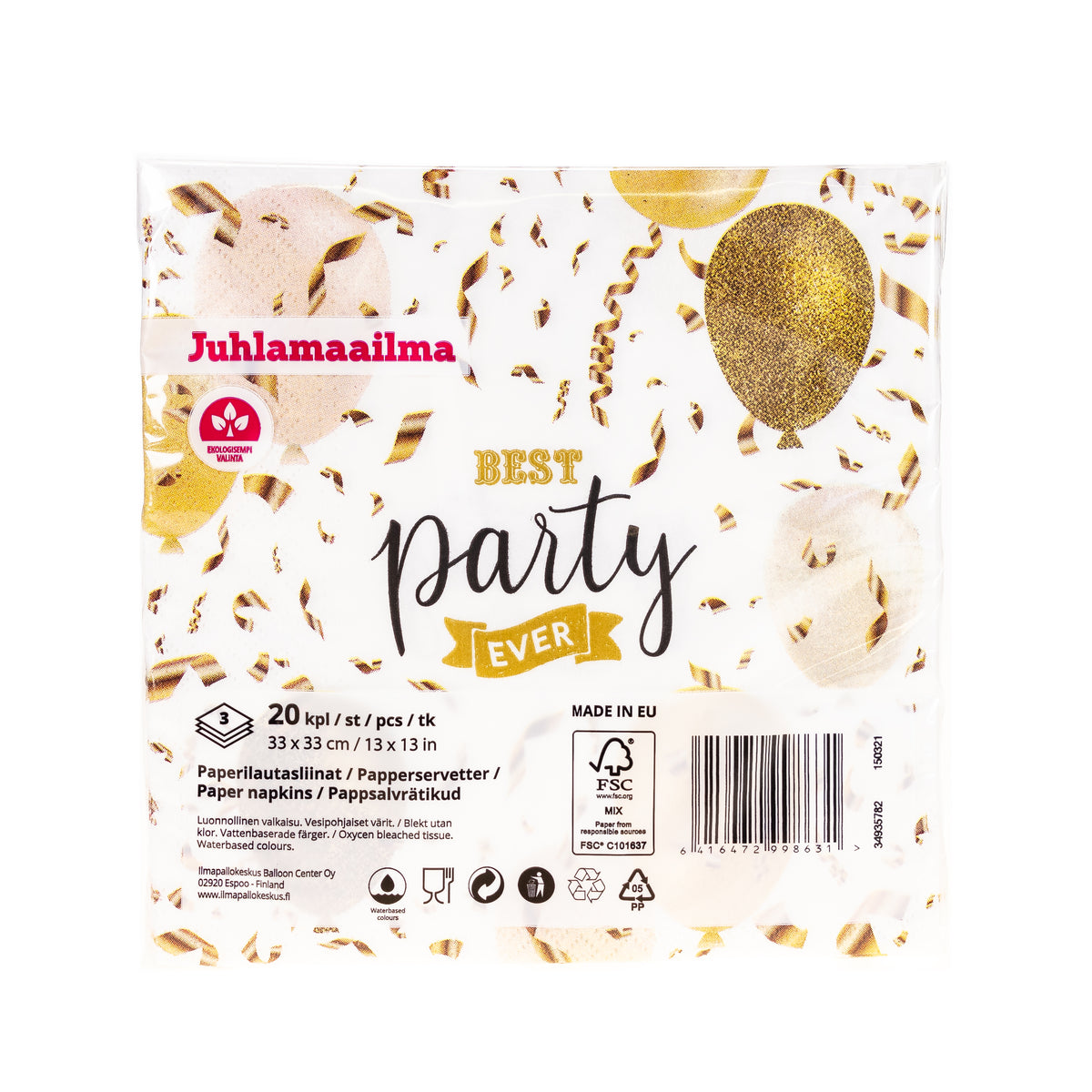 Party suuri lautasliina 33 x 33 cm 20 kpl/pkt