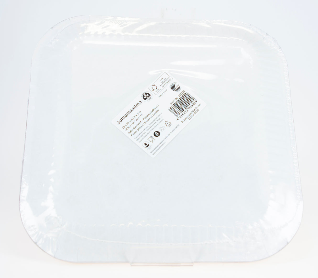 Pahvilautanen neliö 23 cm fuksianpunainen 10 kpl/pkt