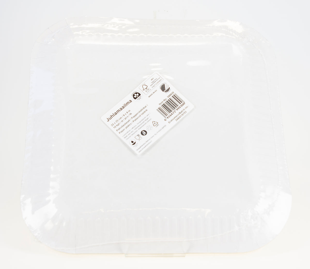 Pahvilautanen neliö 23 cm lime 10 kpl/pkt