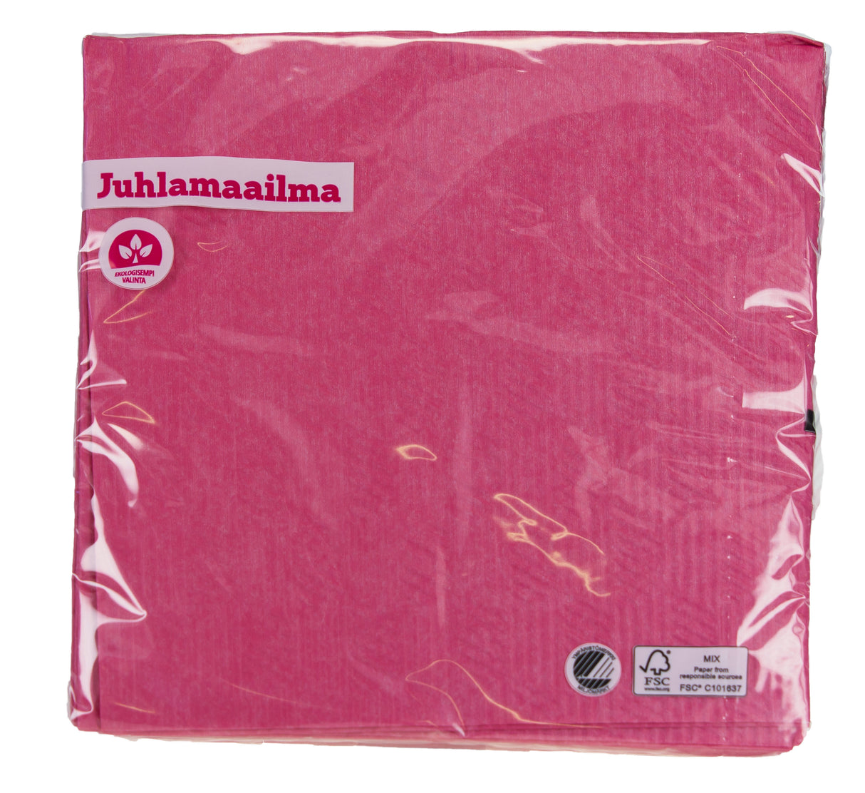 Lautasliina 33 cm fuksianpunainen kohokuvioitu 20 kpl/pkt