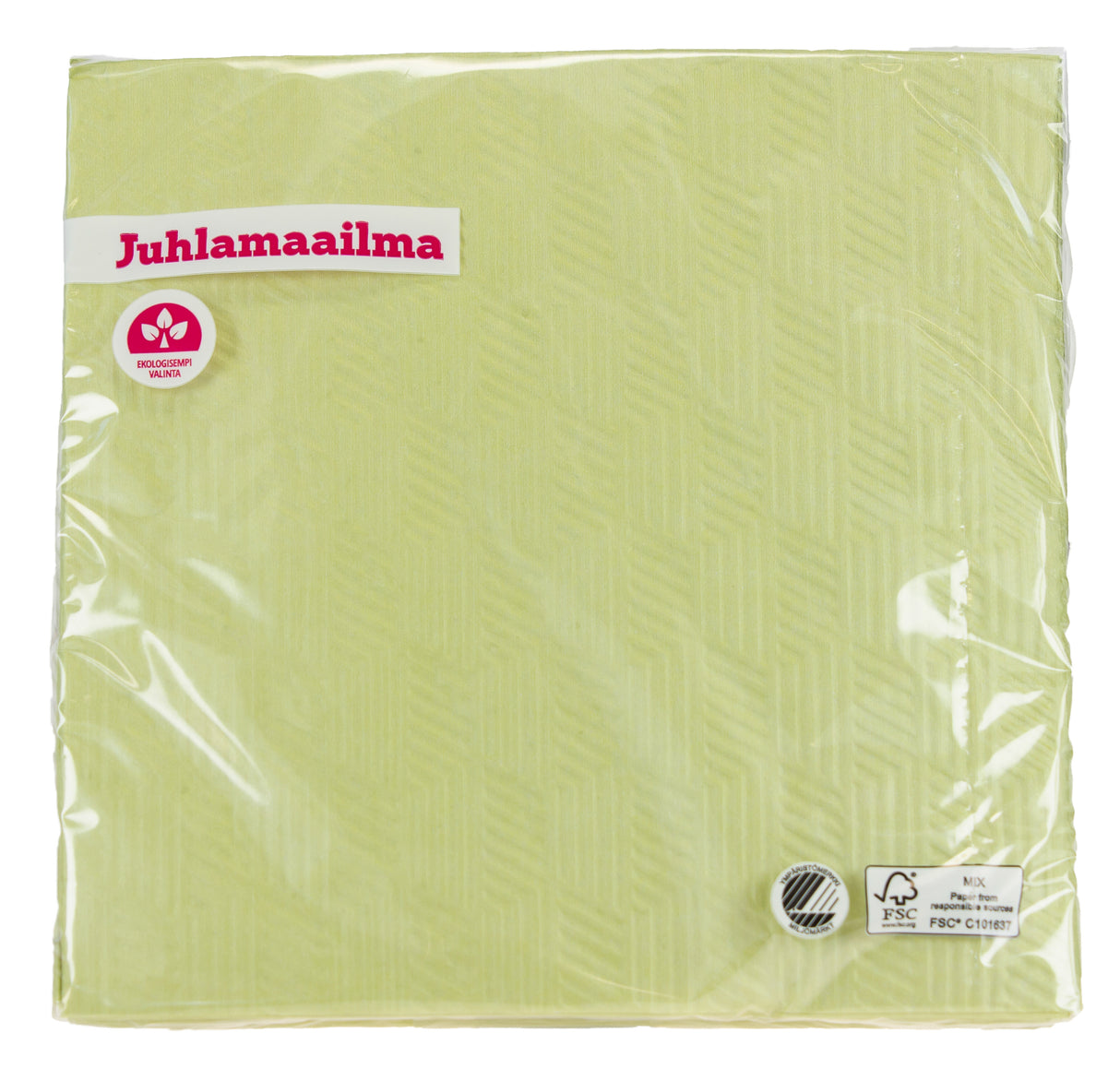 Lautasliina 33 cm lime kohokuvioitu 20 kpl/pkt