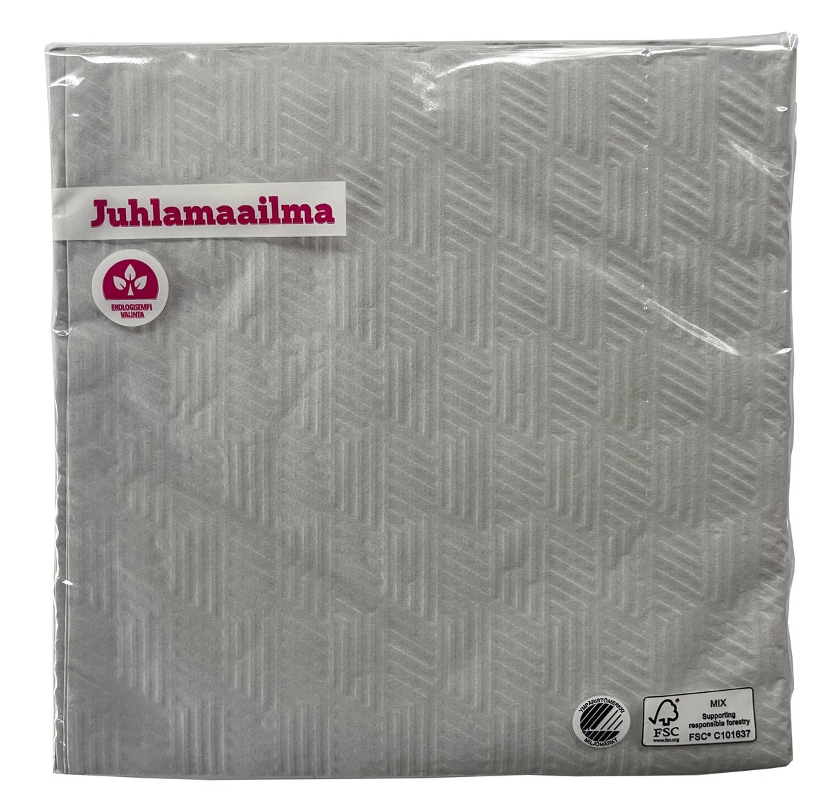 Lautasliina 33 cm hopeanvärinen kohokuvioitu 20 kpl/pkt