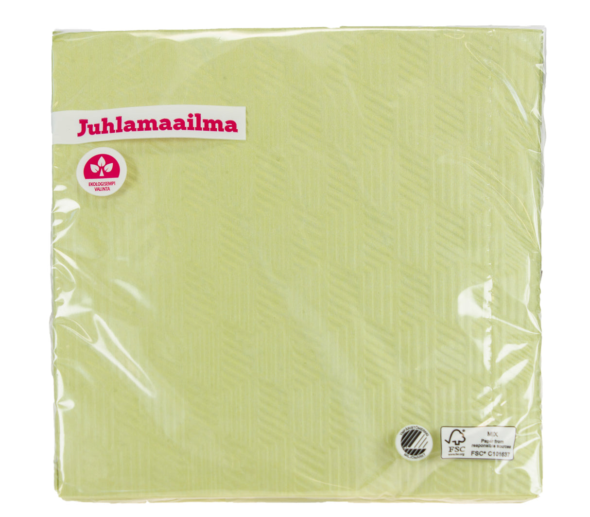 Lautasliina 25 cm lime kohokuvioitu 20 kpl/pkt