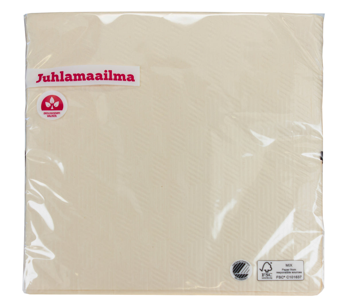 Lautasliina 40 cm helmiäisvalkoinen kohokuvioitu 20 kpl/pkt