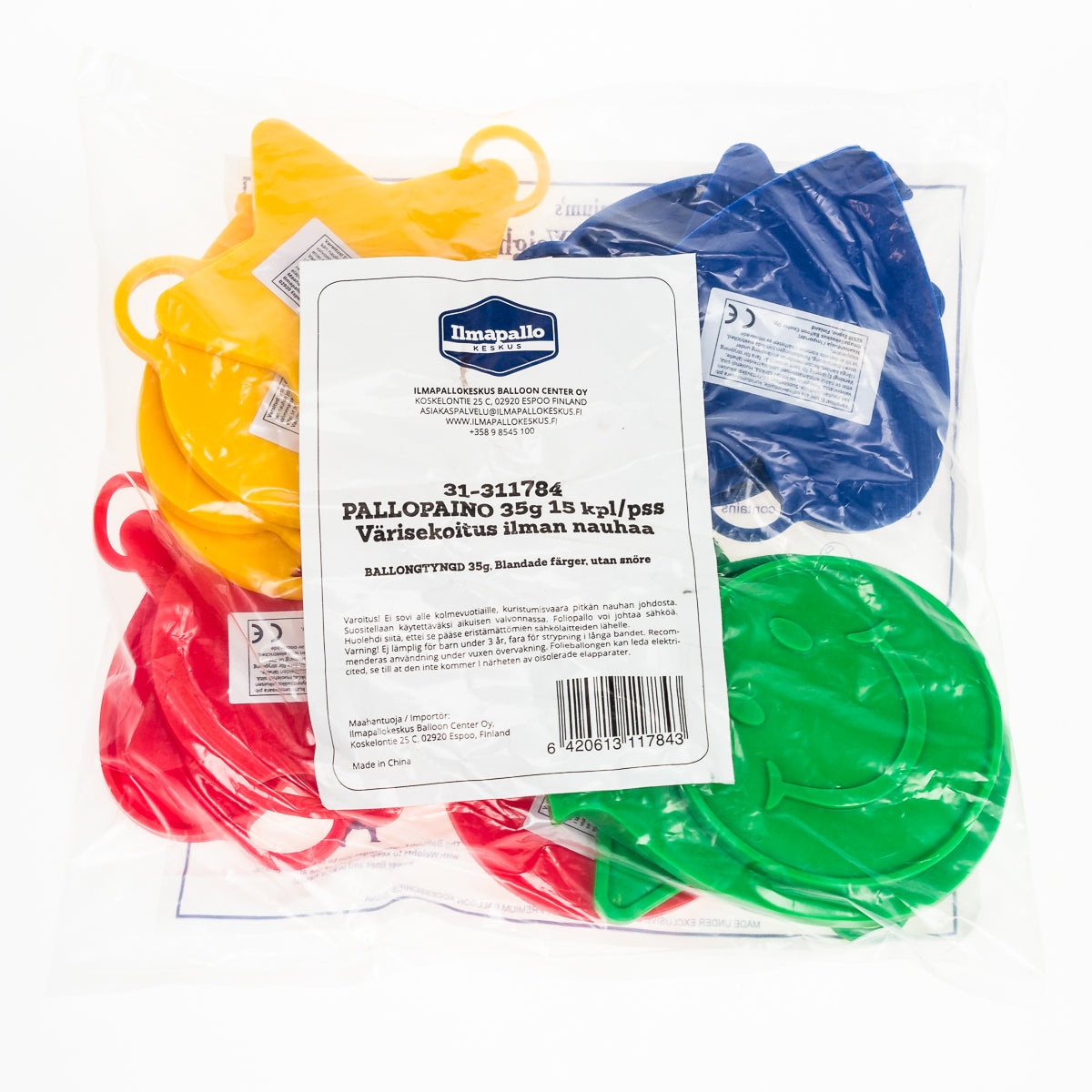 Pallopaino 35 g, värisekoitus ilman nauhaa, 15 kpl/pss