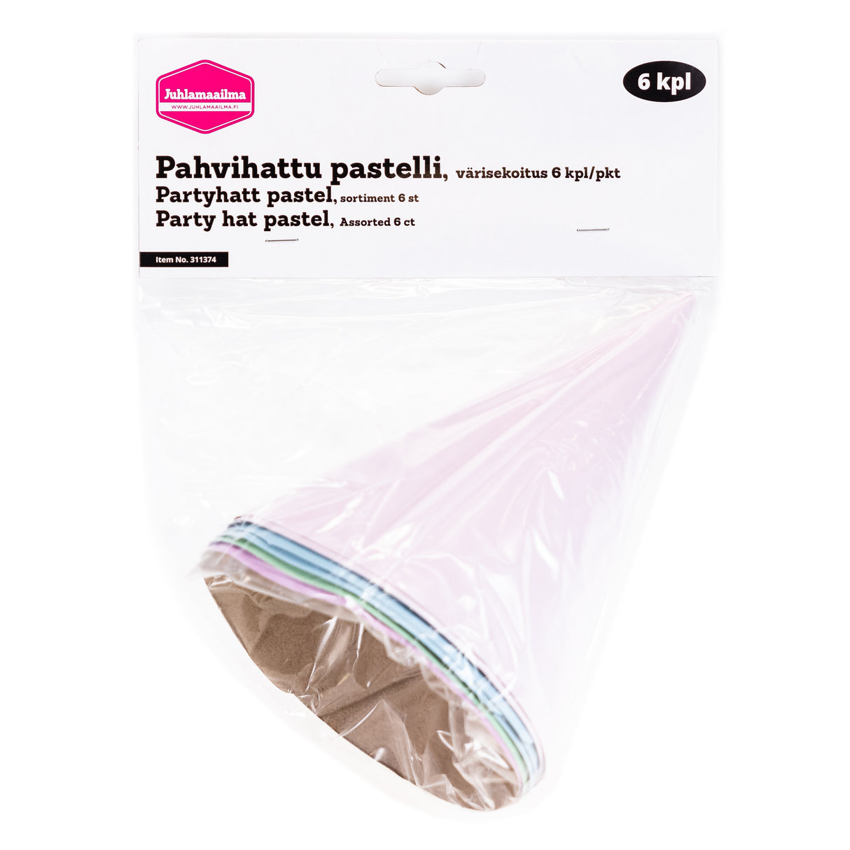 Pahvihattu pastelli, värisekoitus 6 kpl/pkt
