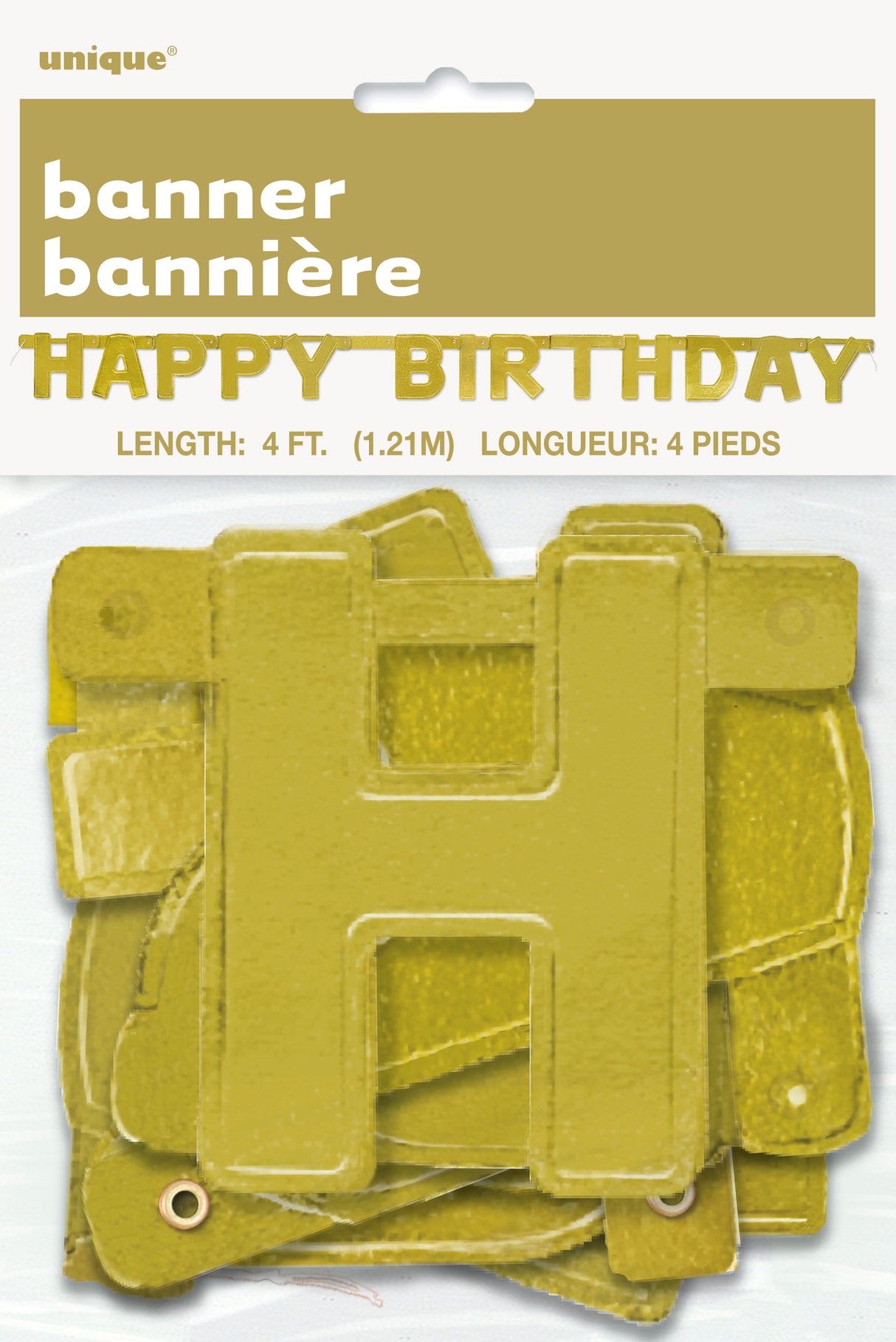 Kirjainnauha Happy Birthday kullanvärinen 1,21 m
