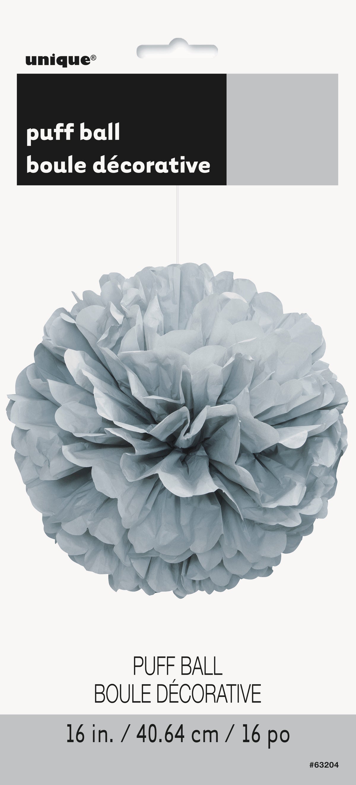 Pom Pom hopeanvärinen koriste, halk. 41,6 cm