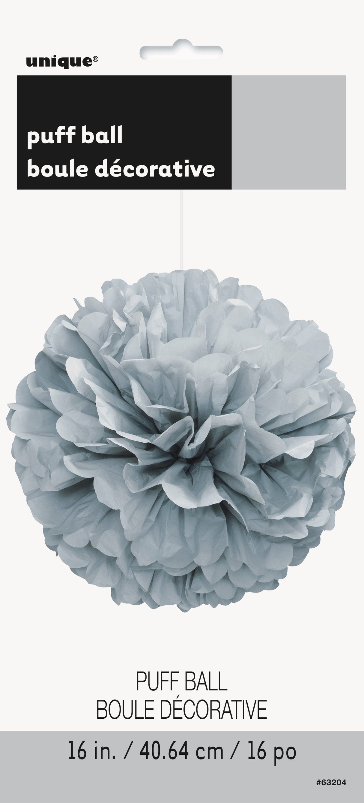 Pom Pom hopeanvärinen koriste, halk. 41,6 cm