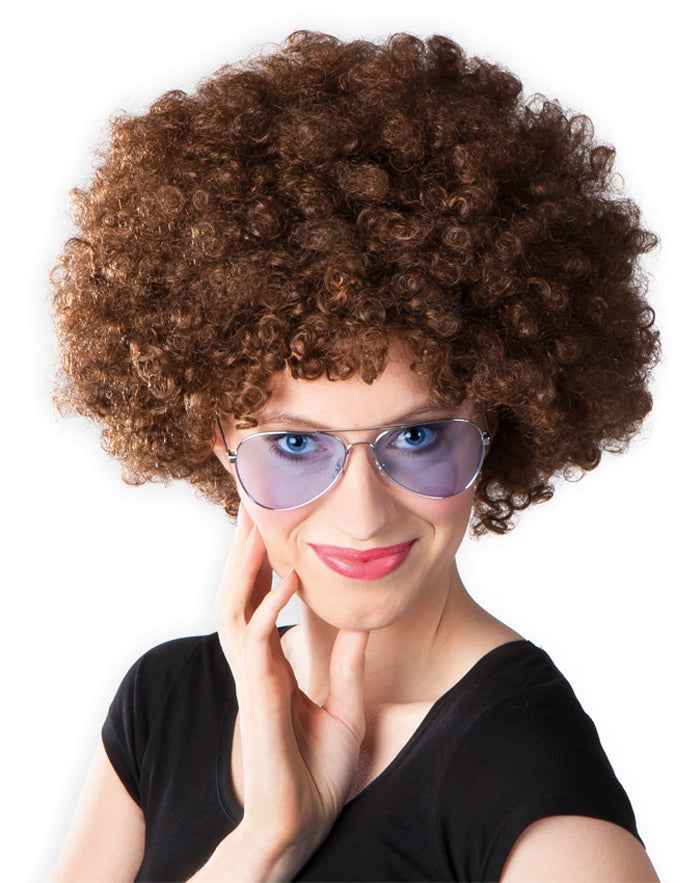 Peruukki afro, ruskea