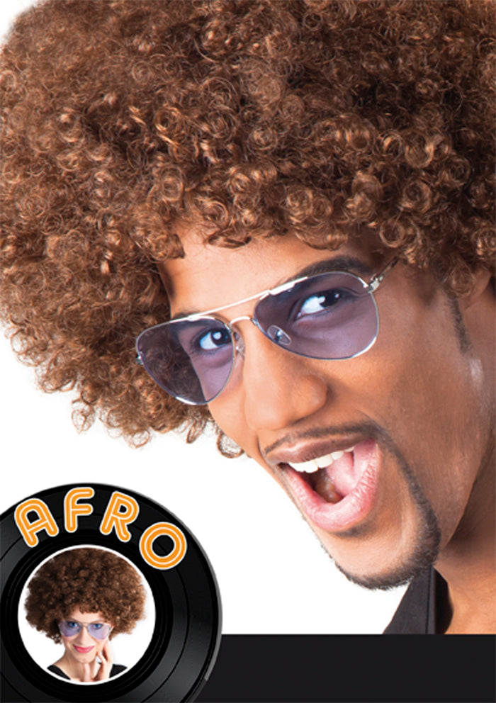 Peruukki afro, ruskea