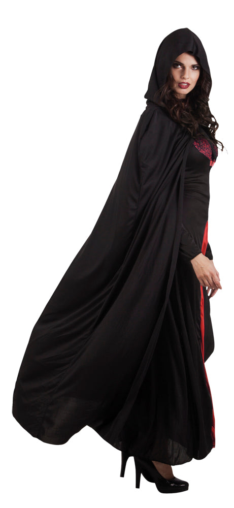 Hupullinen viitta musta 180cm