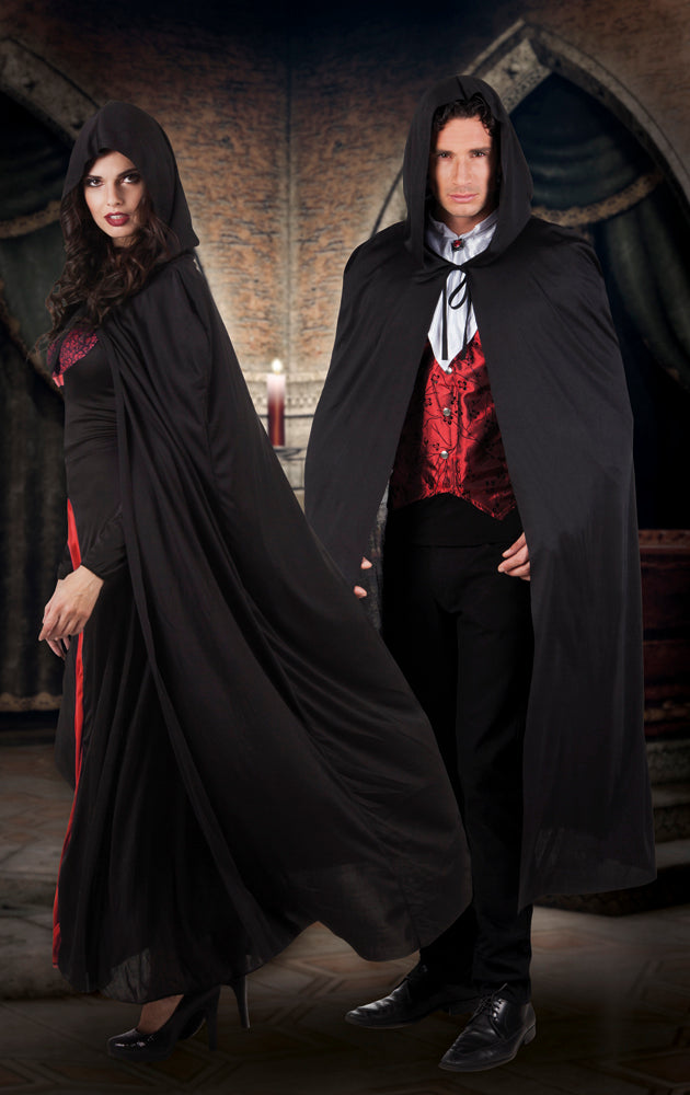 Hupullinen viitta musta 180cm