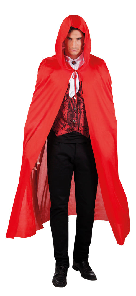 Hupullinen viitta, punainen 180cm