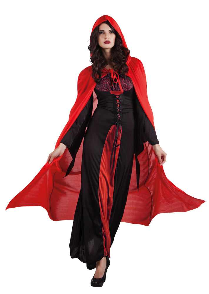 Hupullinen viitta, punainen 180cm