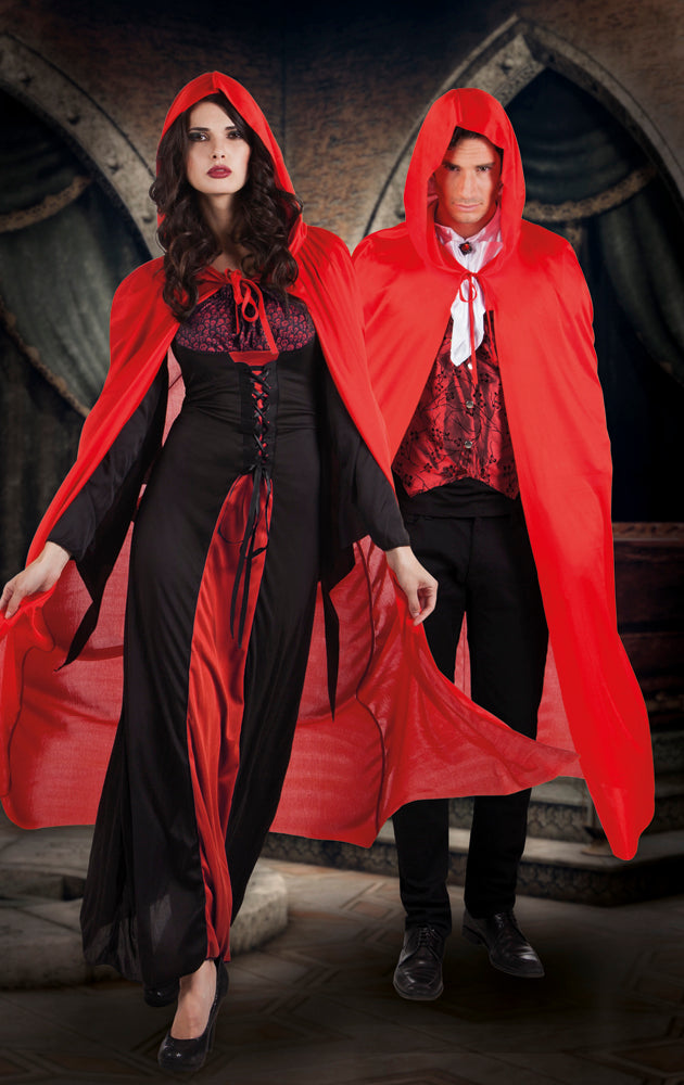 Hupullinen viitta, punainen 180cm