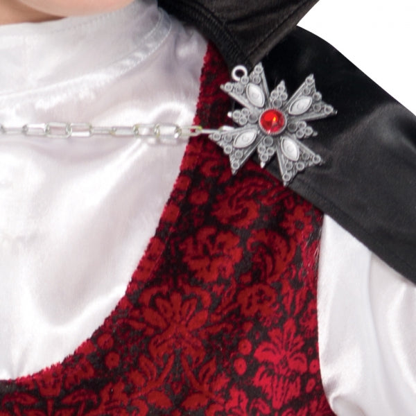 Vampyyri lasten; paita, kiinnitetty liivi ja viitta 128-134