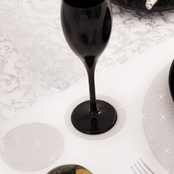 Lasinalunen kimaltava hopeanvärinen 6 kpl/pkt (8,5 cm)