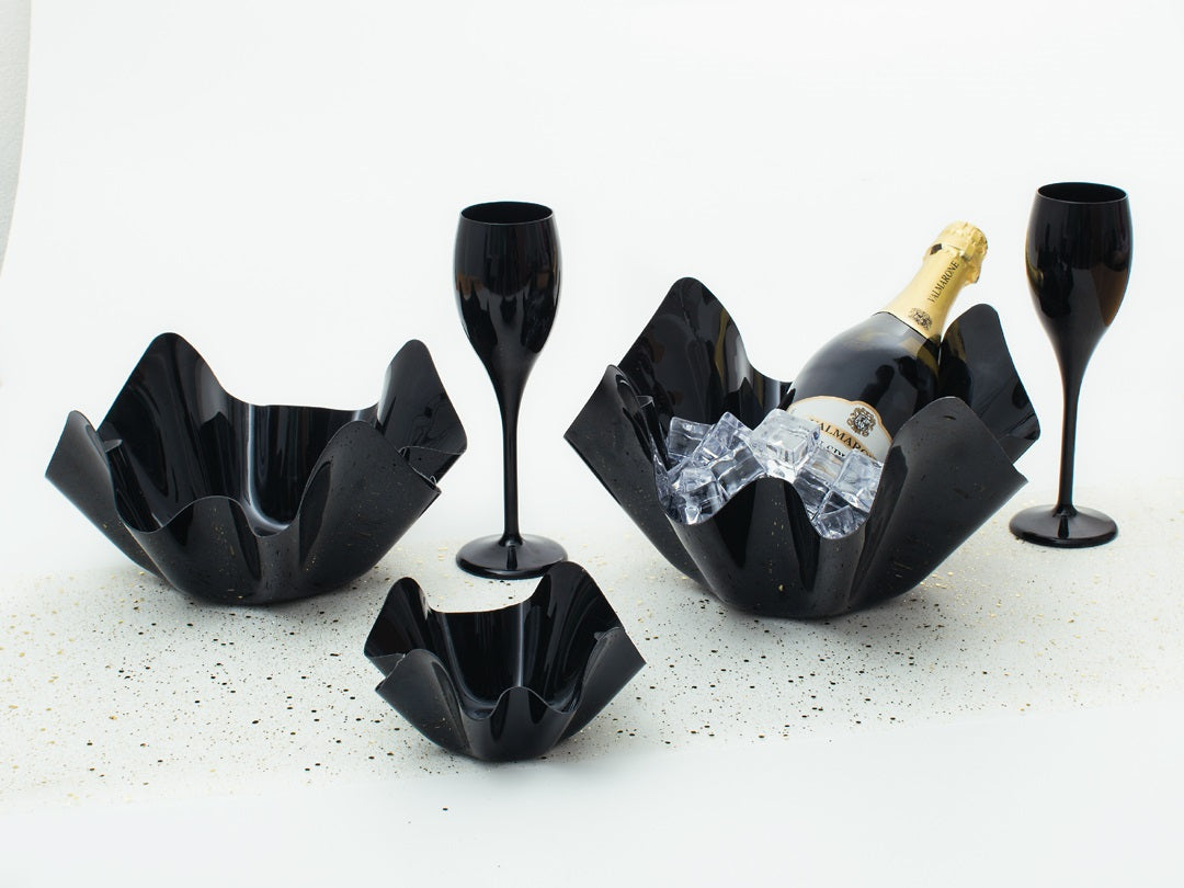 Lasinalunen kimaltava hopeanvärinen 6 kpl/pkt (8,5 cm)