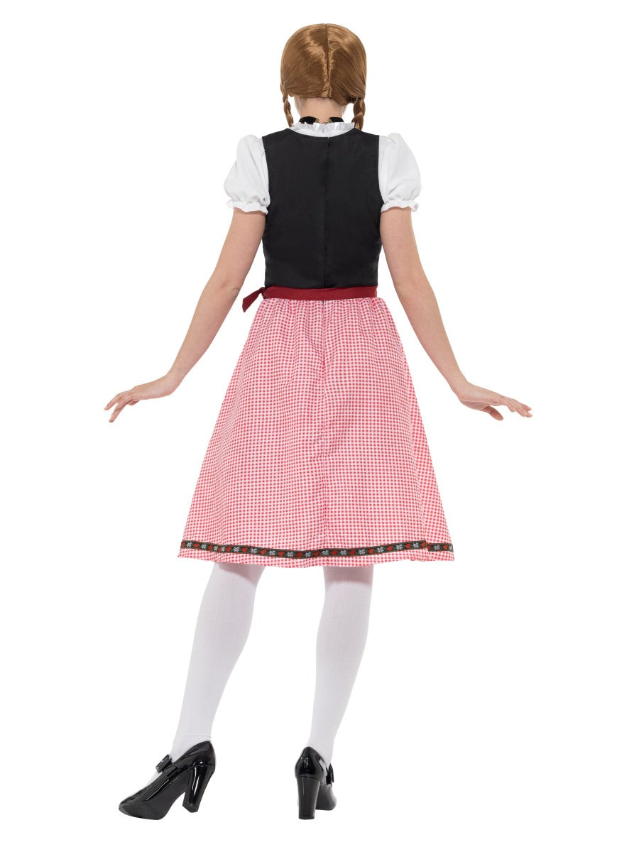 Tirolilaismekko, puna-ruudullinen