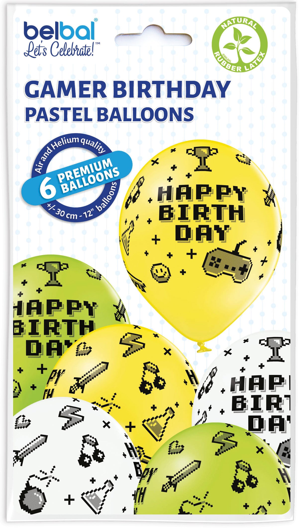 Happy Birthday pelimaailma ilmapallo 30 cm 6 kpl/pss