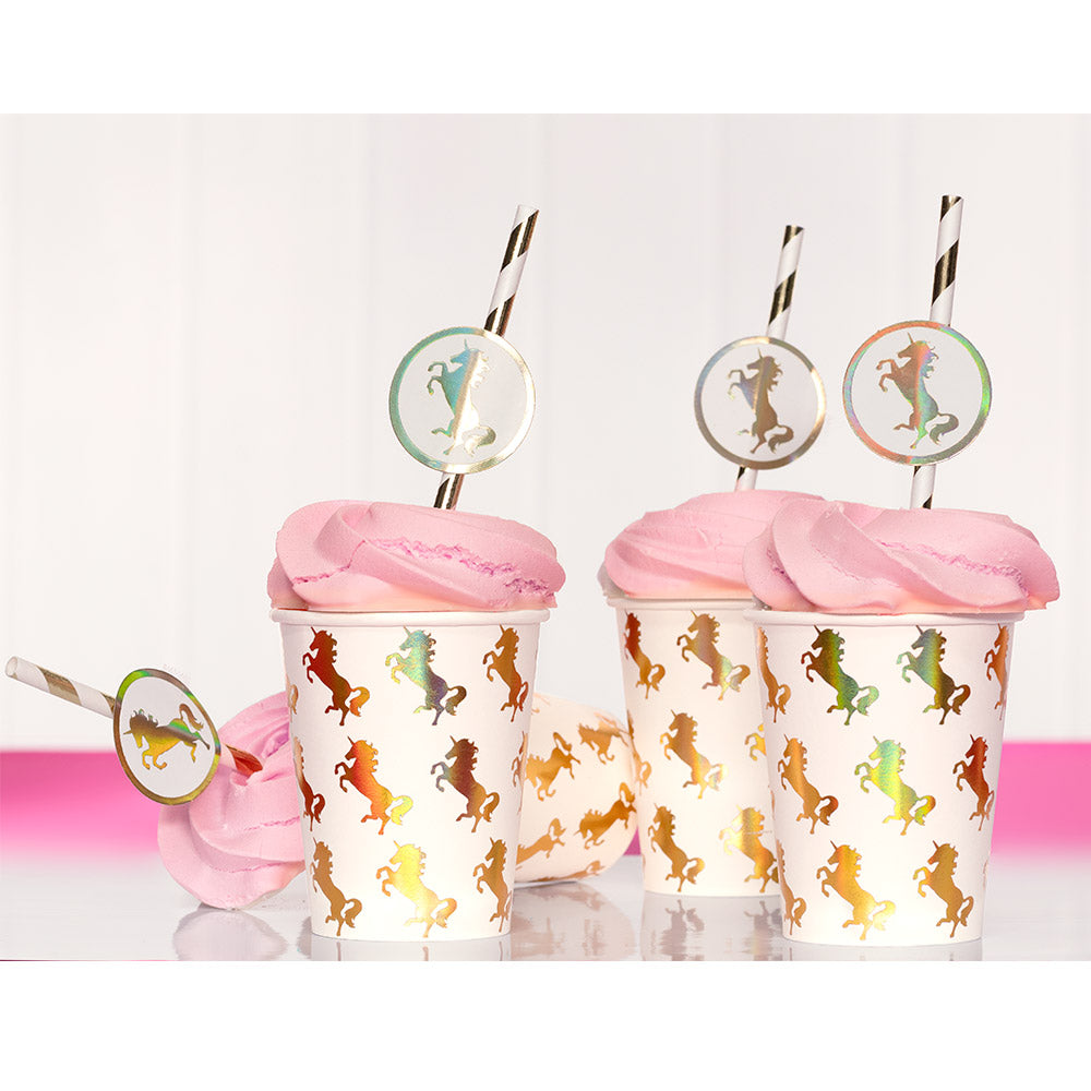 Kultainen yksisarvinen pahvimuki 10 kpl/pkt