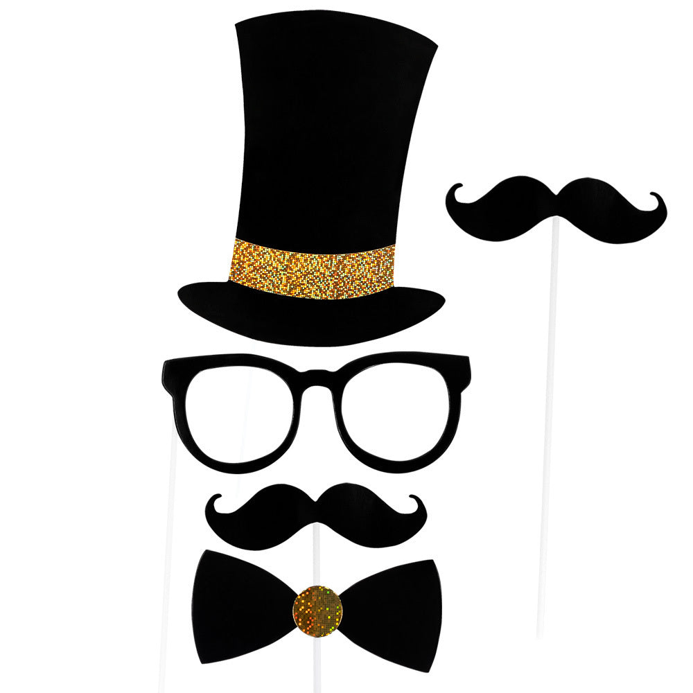 Photo Booth tarvikkeet, 12 kpl/pkt ja foliopallo valokuvakehys