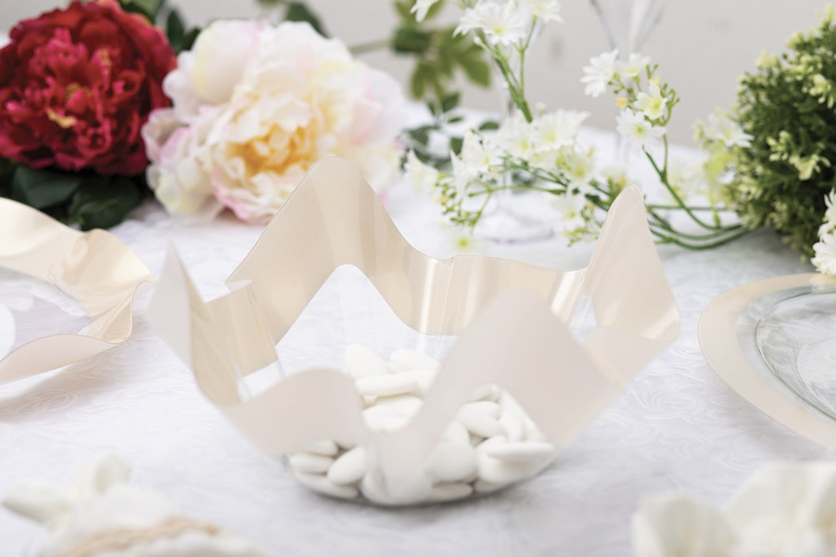 Tarjoilukulho shampanja 23 cm aaltoilevilla reunuksilla