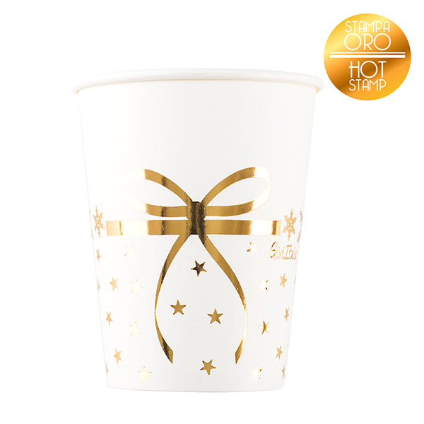 Tähdet ja lumihiutaleet pahvimuki 8 kpl/pkt (250 ml)