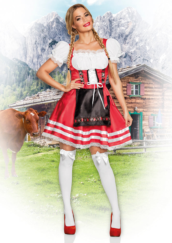 Tirolilaismekko punainen