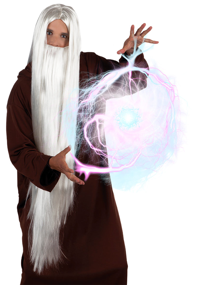 Peruukki ja parta velho valkoinen