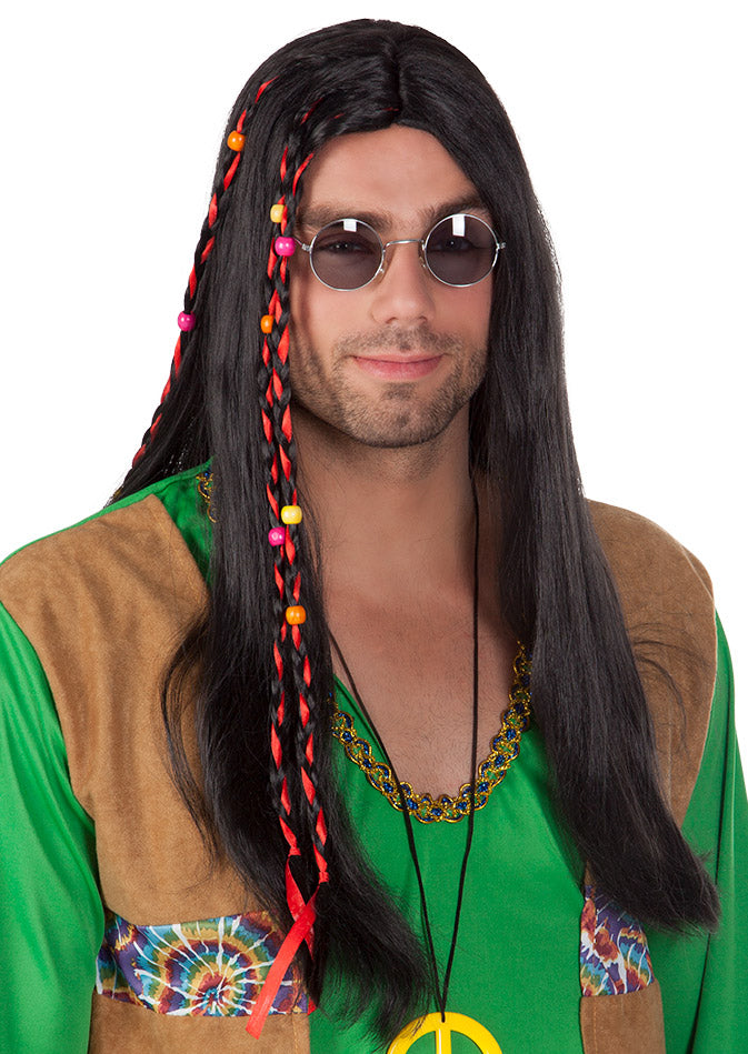 Peruukki hippi leteillä musta