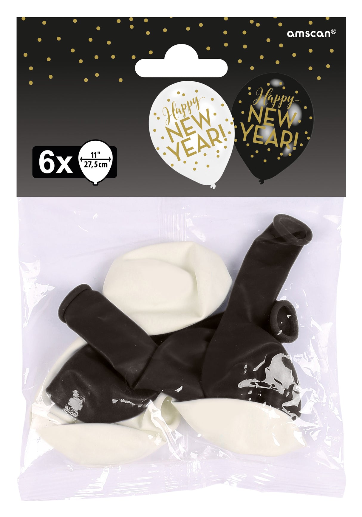 Happy new year ilmapallo 27,5, cm 6 kpl/pss