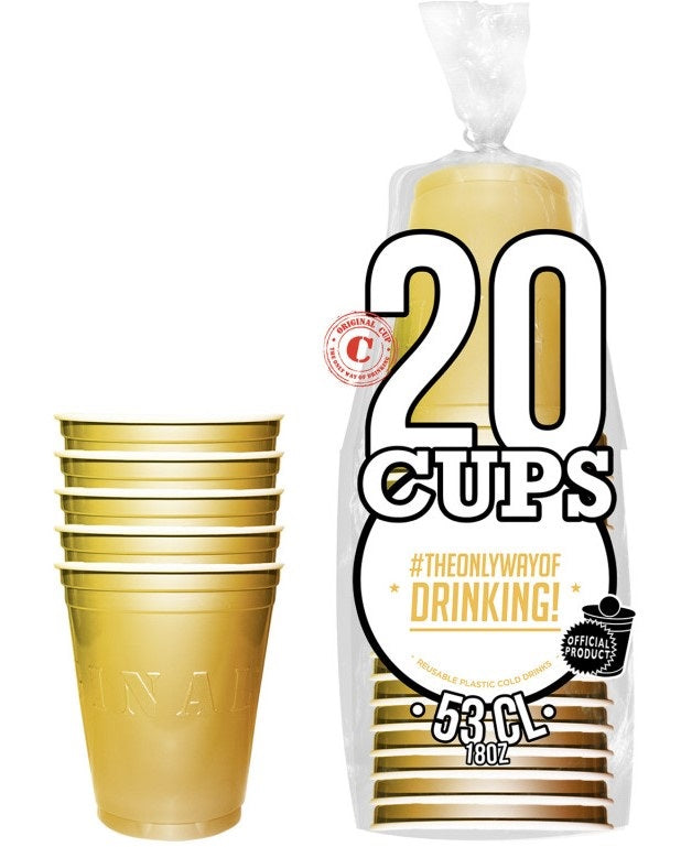 Muovimuki konepestävä kullanvärinen 530 ml 20 kpl/pkt