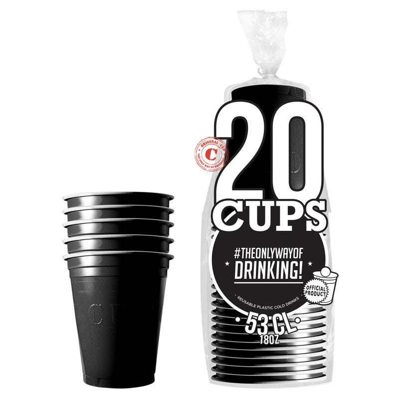 Muovimuki konepestävä musta 530 ml 20 kpl/pkt