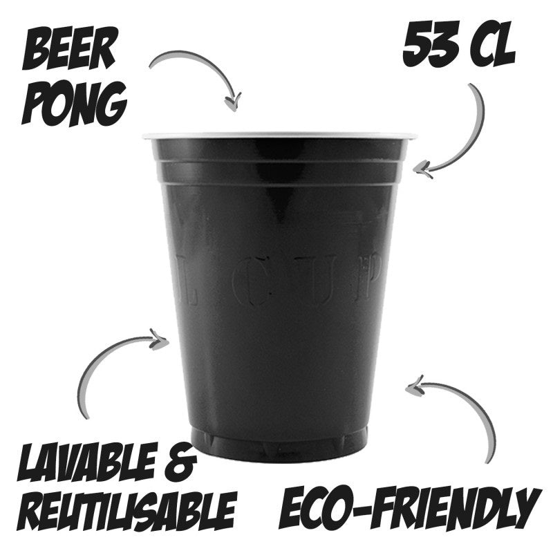 Muovimuki konepestävä musta 530 ml 20 kpl/pkt