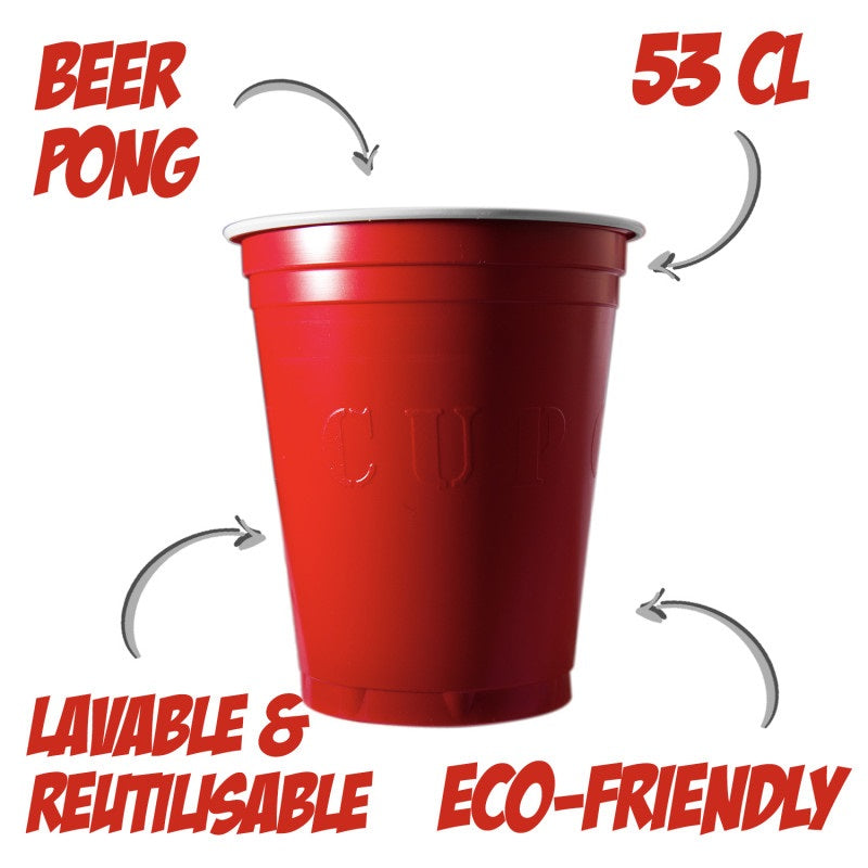 Muovimuki konepestävä punainen 530 ml 20 kpl/pkt