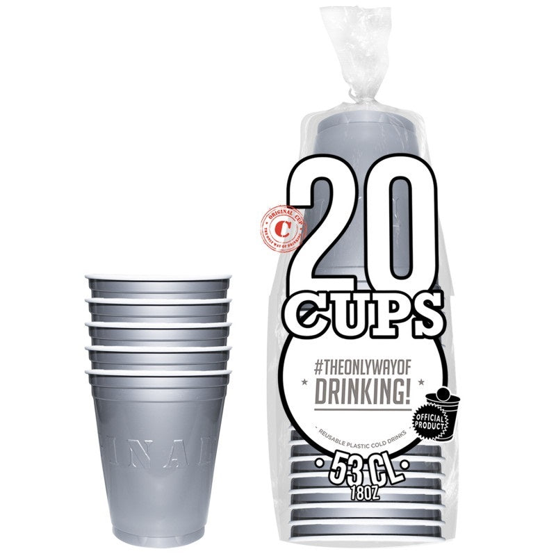 Muovimuki konepestävä hopeanvärinen 530 ml 20 kpl/pkt