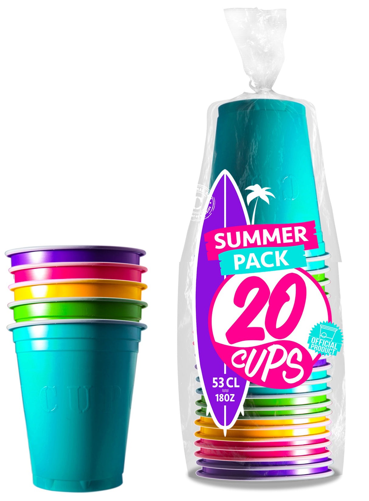 Muovimuki konepestävä kesävärit 530 ml 20 kpl/pkt