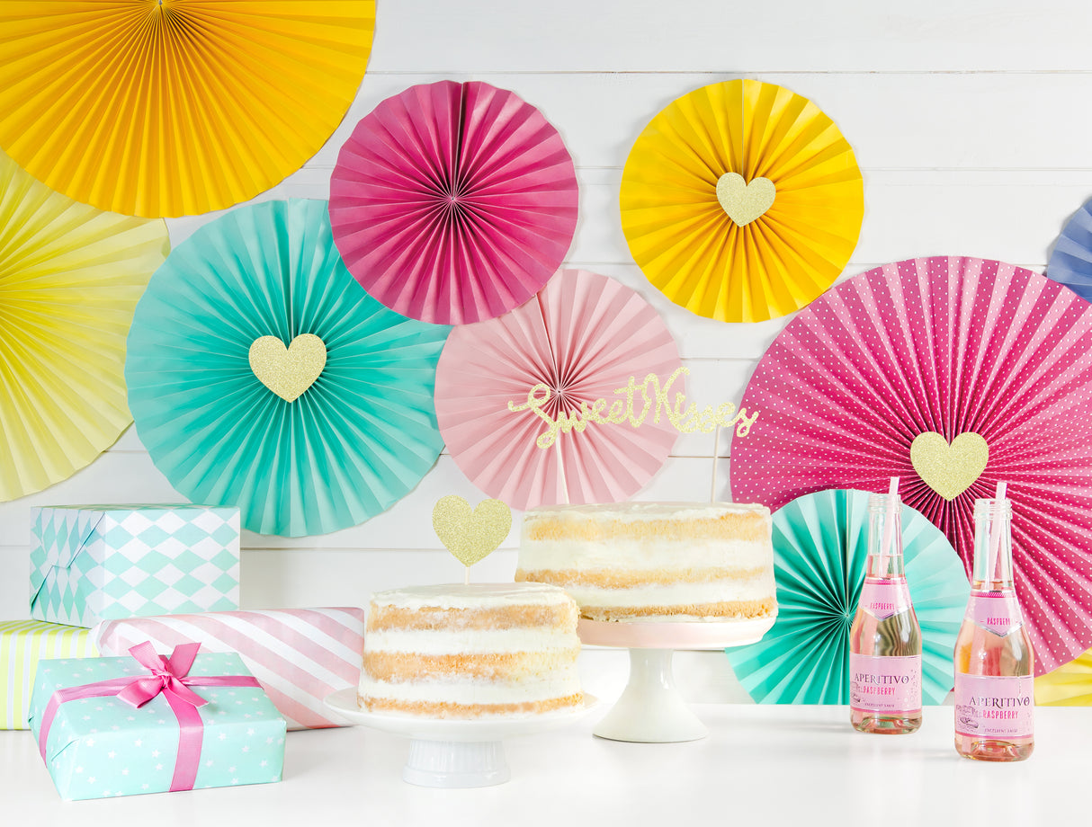 Leivonnaiskoristetikku sydän kullanvärinen kimalle 6 kpl/pkt