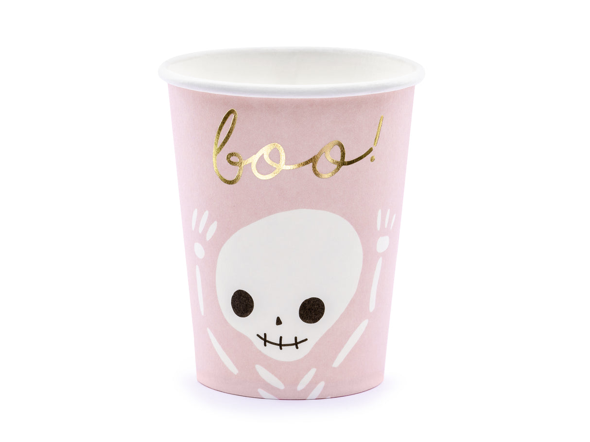 Boo! pahvimuki vaaleanpunainen, musta 6 kpl/pkt