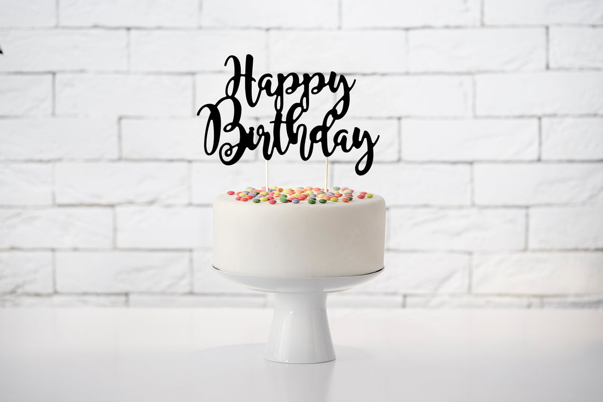 Kakunkoriste Happy Birthday musta
