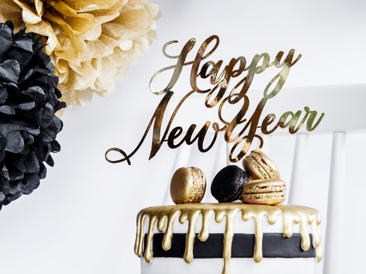 Kakunkoriste Happy New Year kullanvärinen