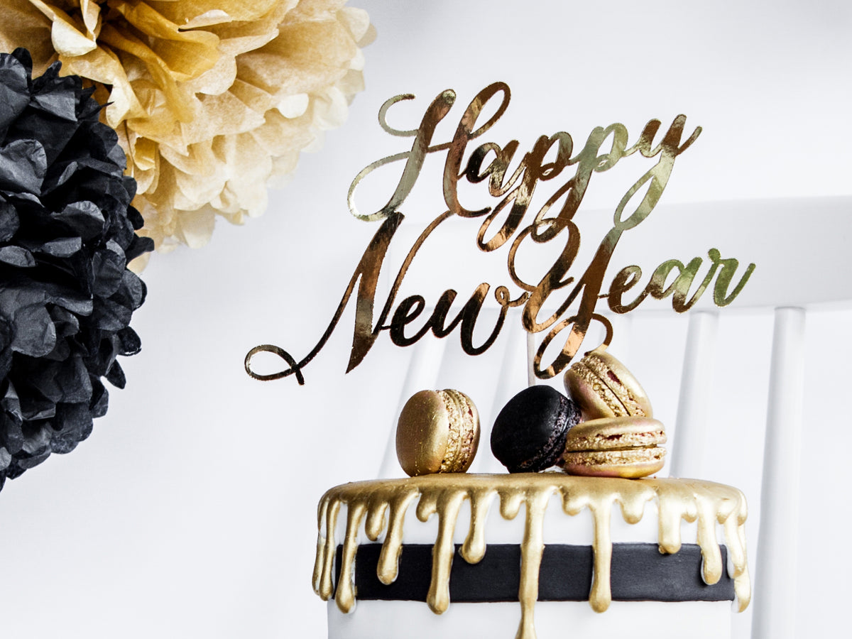 Kakunkoriste Happy New Year kullanvärinen
