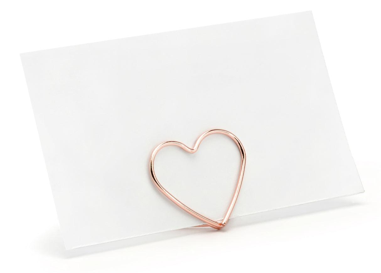 Paikkakorttipidike sydän ruusukullanvärinen 10 kpl/pkt