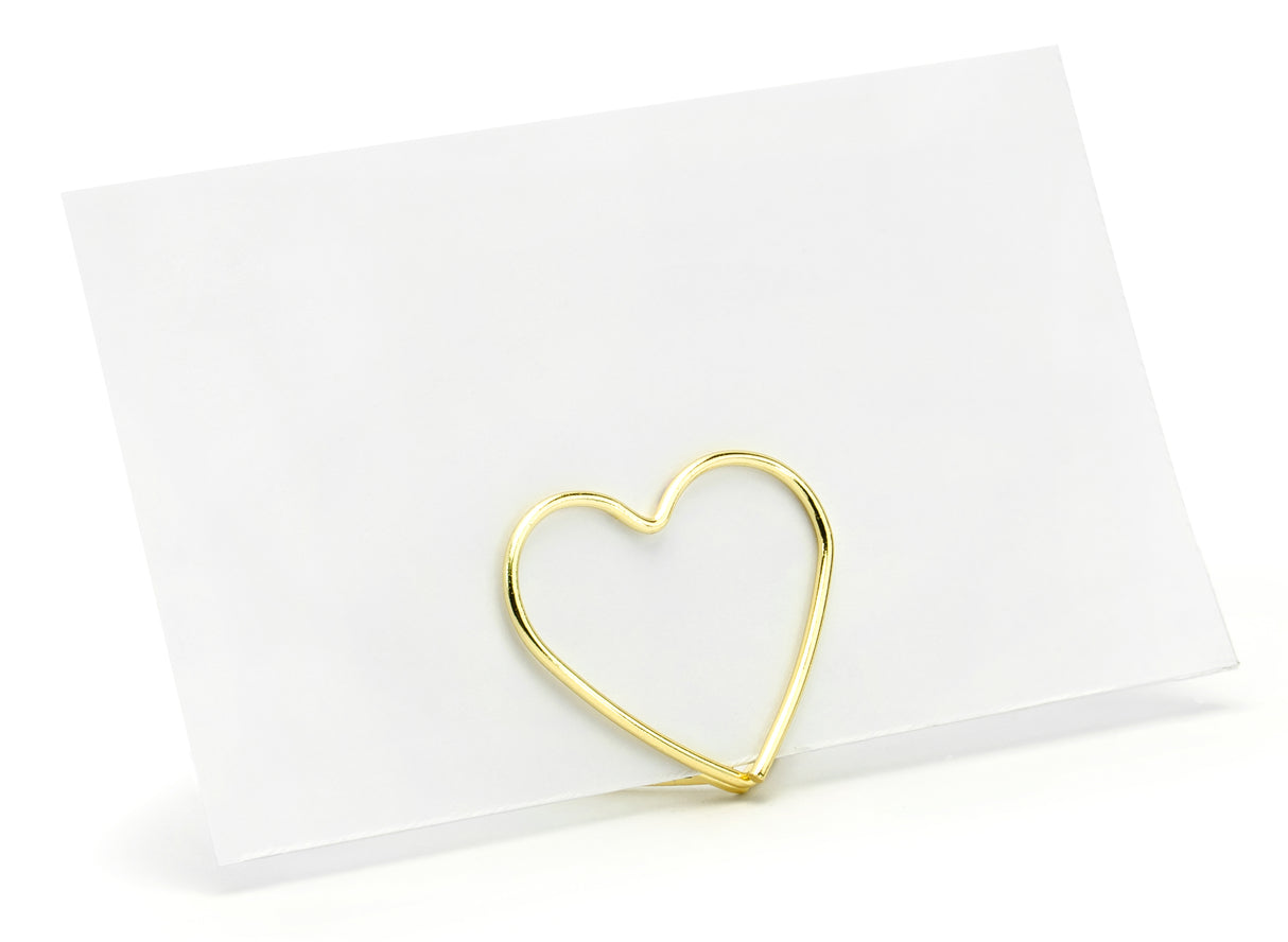 Paikkakorttipidike sydän kullanvärinen 10 kpl/pkt