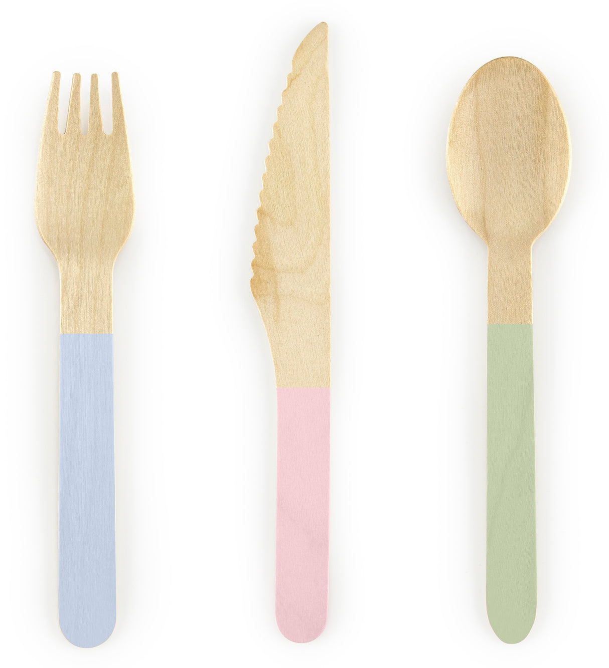 Puiset aterimet pastellivärit 3x6 kpl /pkt